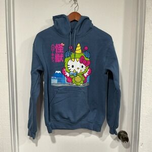 Hello Kitty By Sanrio Hoodie Sweatshirt, Women's Small, Blue